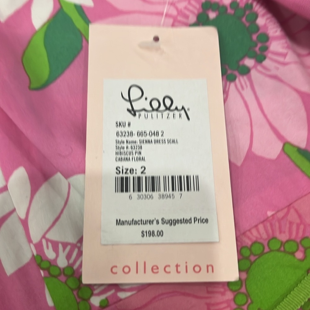 Lilly Pulitzer size 2 new with tags strapless dress! Pink, white & green! - Picture 5 of 5